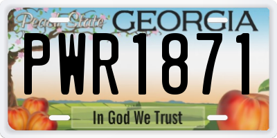 GA license plate PWR1871