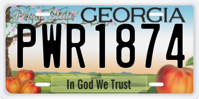 GA license plate PWR1874