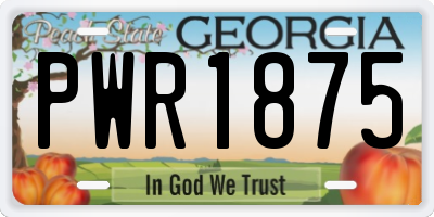 GA license plate PWR1875
