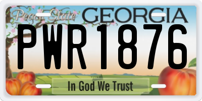 GA license plate PWR1876