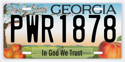 GA license plate PWR1878