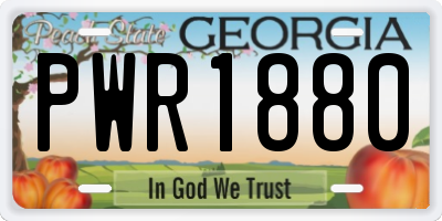 GA license plate PWR1880