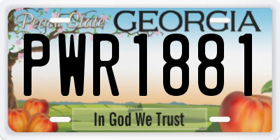 GA license plate PWR1881