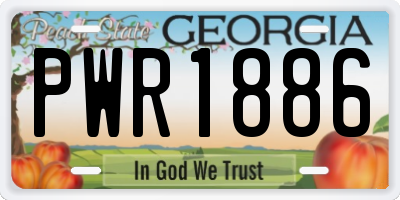 GA license plate PWR1886