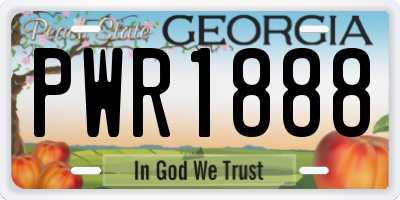 GA license plate PWR1888