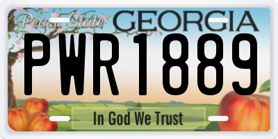 GA license plate PWR1889