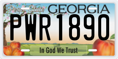 GA license plate PWR1890