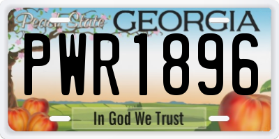 GA license plate PWR1896