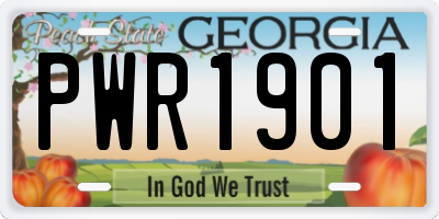 GA license plate PWR1901