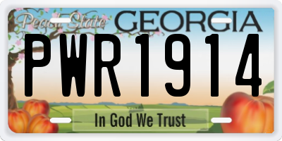 GA license plate PWR1914