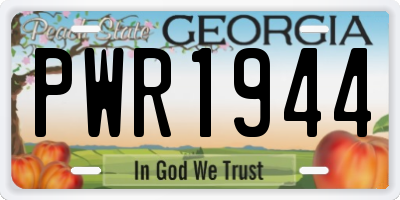 GA license plate PWR1944
