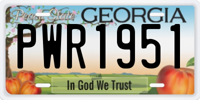 GA license plate PWR1951