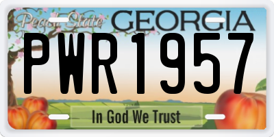 GA license plate PWR1957