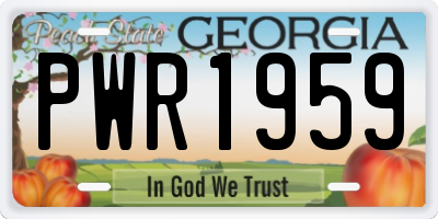 GA license plate PWR1959