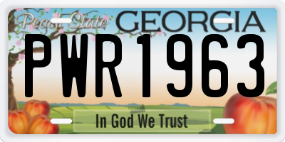 GA license plate PWR1963
