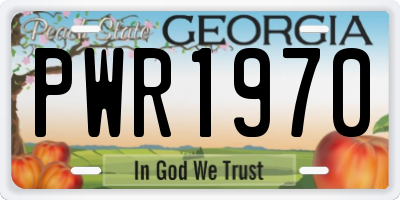 GA license plate PWR1970