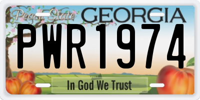 GA license plate PWR1974