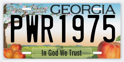 GA license plate PWR1975