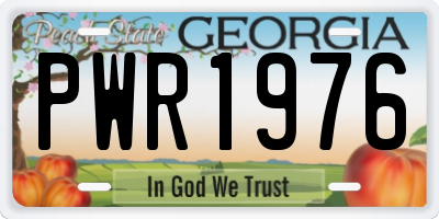 GA license plate PWR1976