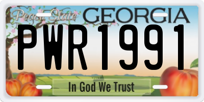 GA license plate PWR1991