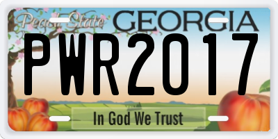 GA license plate PWR2017