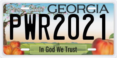 GA license plate PWR2021