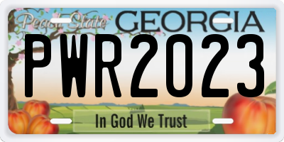GA license plate PWR2023
