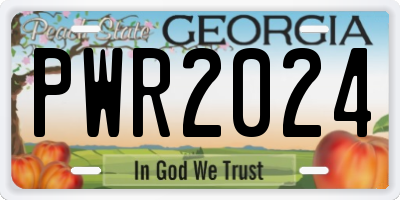 GA license plate PWR2024