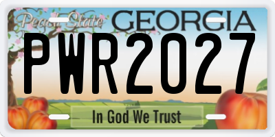 GA license plate PWR2027
