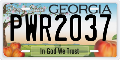GA license plate PWR2037