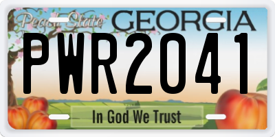GA license plate PWR2041