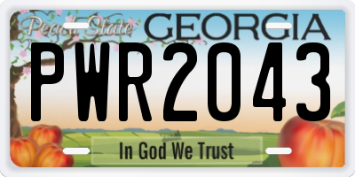 GA license plate PWR2043