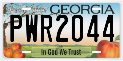 GA license plate PWR2044