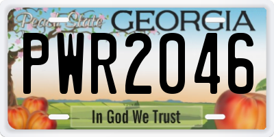 GA license plate PWR2046