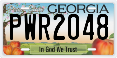 GA license plate PWR2048