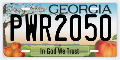 GA license plate PWR2050