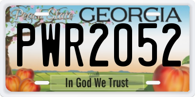 GA license plate PWR2052