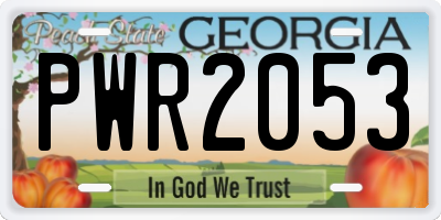 GA license plate PWR2053