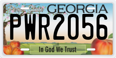GA license plate PWR2056