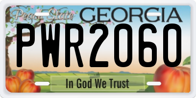GA license plate PWR2060
