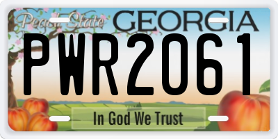 GA license plate PWR2061