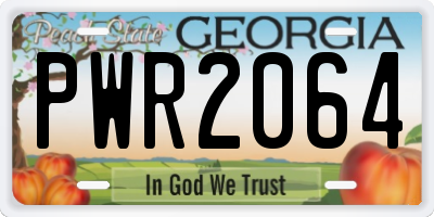 GA license plate PWR2064