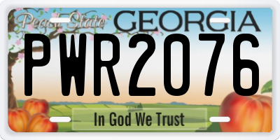 GA license plate PWR2076