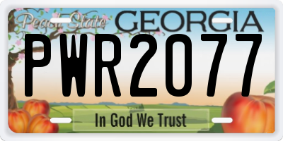 GA license plate PWR2077