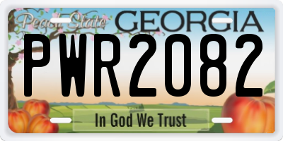 GA license plate PWR2082