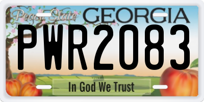 GA license plate PWR2083