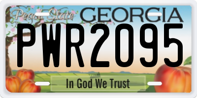 GA license plate PWR2095