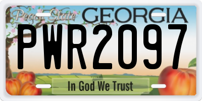 GA license plate PWR2097