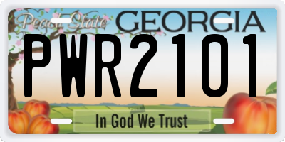 GA license plate PWR2101