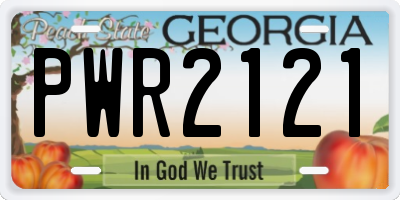 GA license plate PWR2121
